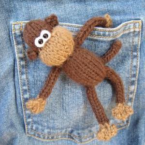 Pocket Monkey Toy Knitting Pattern on Luulla