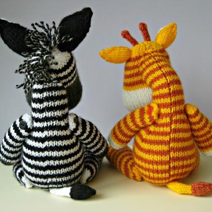 Gerry Giraffe And Ziggy Zebra Toy Knitting Patterns on Luulla