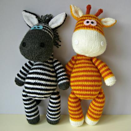 Gerry Giraffe And Ziggy Zebra Toy Knitting Patterns on Luulla